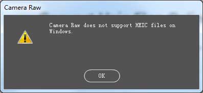 error when add heic in photoshop