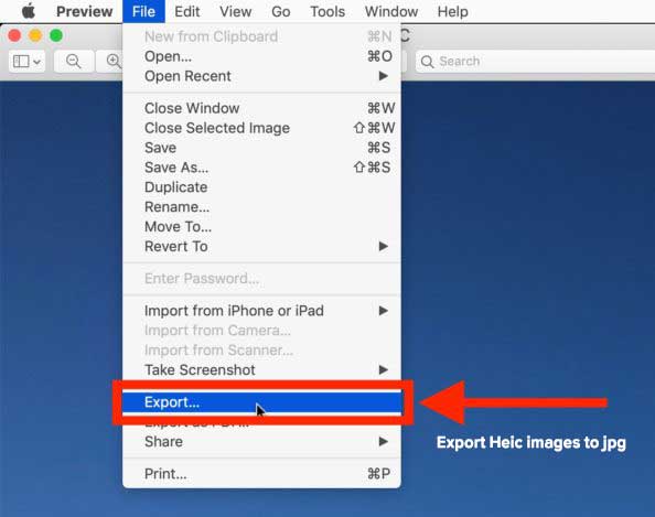 export heic to jpg mac