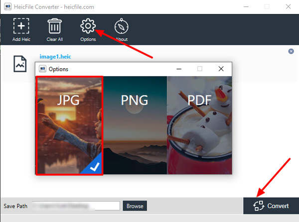 convert heic to jpg on windows via heicfile converter